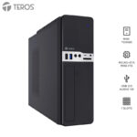 Case Teros TE-1032S, Slim, 250 W, USB 3.2 / USB 2.0, Audio HD, DVD, Negro