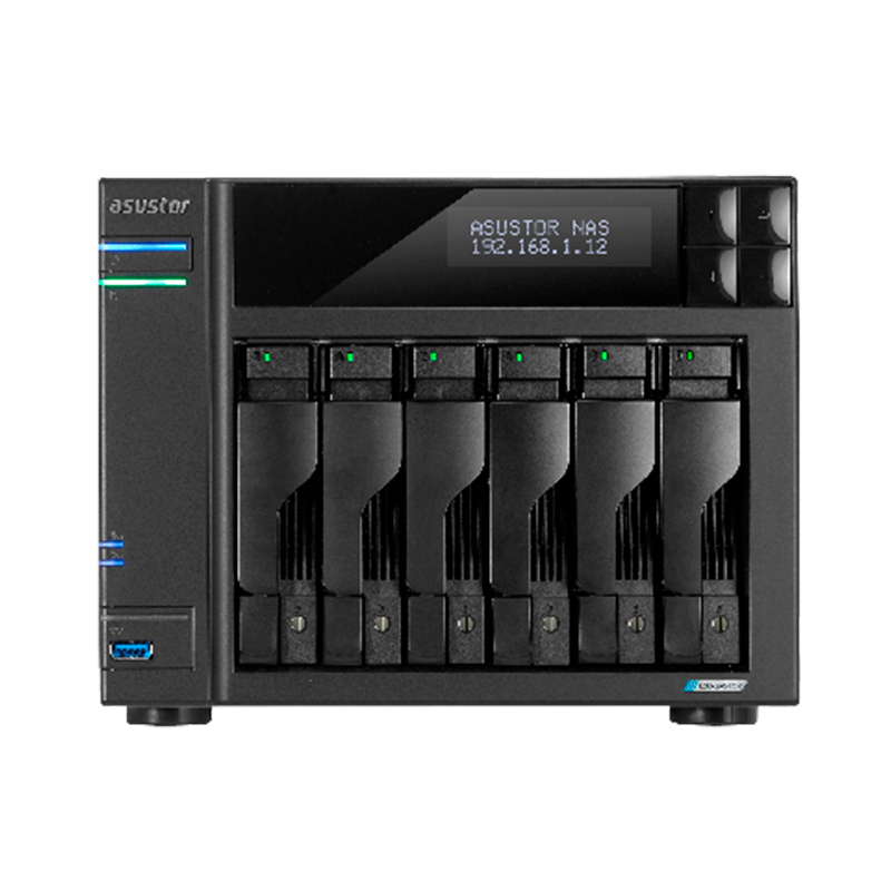 Servidor NAS ASUSTOR LOCKERSTOR 6 Gen2+ (AS6706T v2), Celeron N5105/QC/10nm, 8GB RAM DDR4