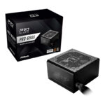 Fuente de alimentación Asrock, 650W, ATX, 80 Plus Bronze.
