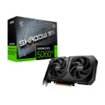 Tarjeta de video MSI GeForce RTX 5060 Ti 8G SHADOW 2X OC PLUS, 8 GB GDDR7, PCIe Gen 5.0