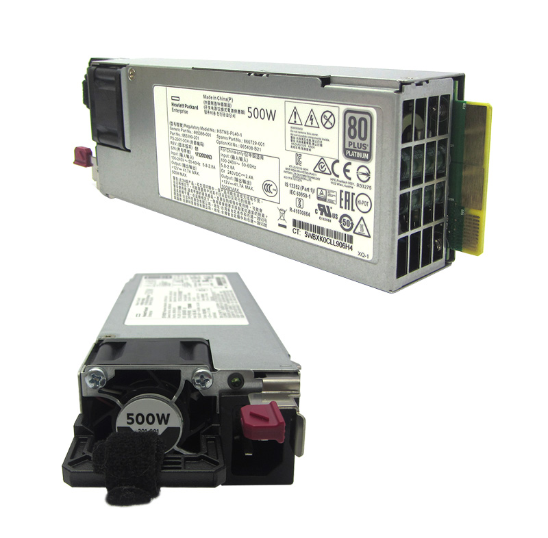 Fuente de alimentación HPE 865408-B21, 500W, 100V – 240VAC, 80 Plus Platinum, Hot-Plug.