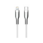 Cable USB TEROS TE-70212W, Tipo C a Lightning, 3A, 20W Máx, blanco y plateado