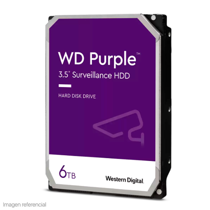 Disco duro Western Digital WD Purple, 6TB, SATA 6.0 Gb/s, 5400 RPM, 256MB Cache, 3.5”.