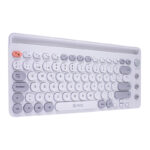 Teclado inalámbrico TEROS TE-4070S, 2.4 GHz, bluetooth 3.0 / 5.2, 80 teclas, blanco