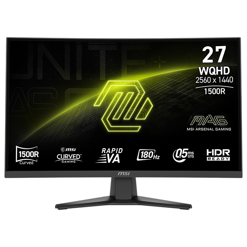 Monitor Curvo MSI MAG 275CQF E18, 27” WQHD Rapid VA, 180Hz, HDMI x2/DP x1/Headphone-out x1