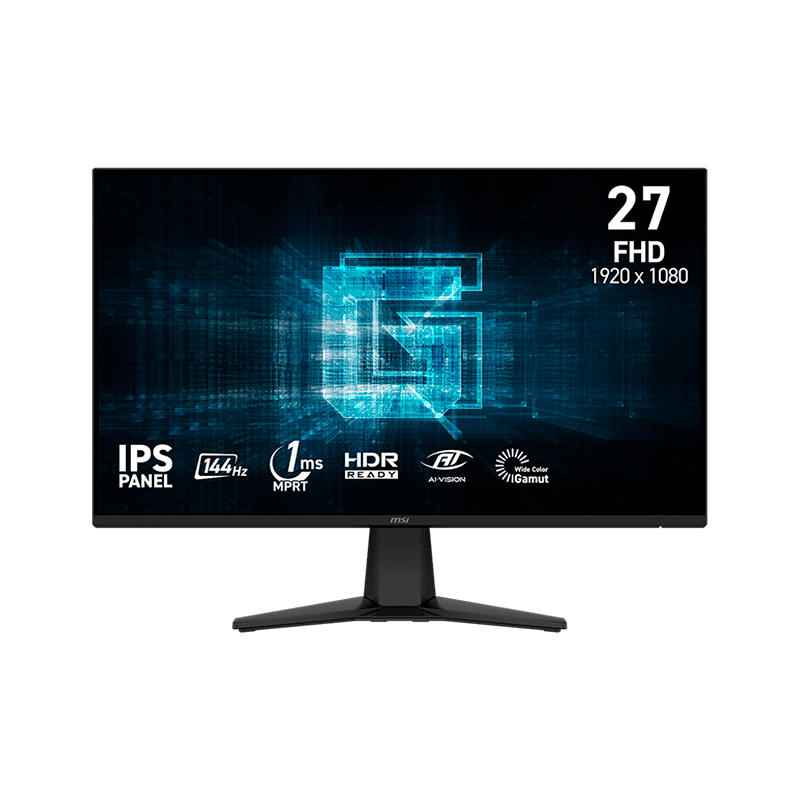 Monitor Plano Gaming MSI G275L E14, 27” FHD IPS, 144 Hz, 1 MS, HDMI, DP, Color Negro