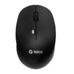 Mouse óptico inalámbrico Teros TE5074N, color Negro, 1600 dpi, receptor USB.