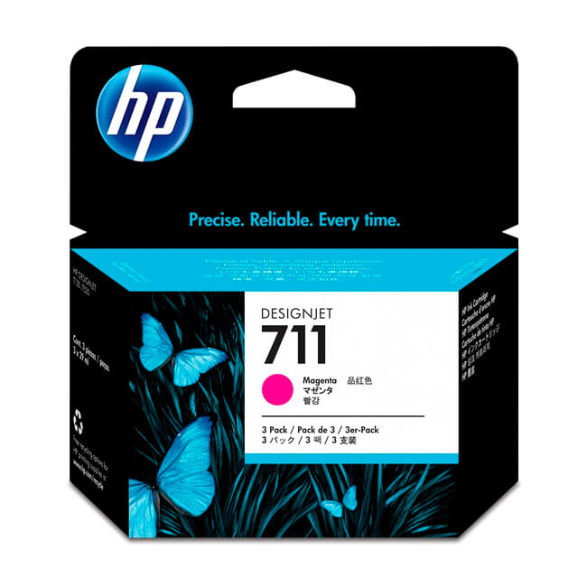 Tinta HP 711 TriPack CZ135A Magenta