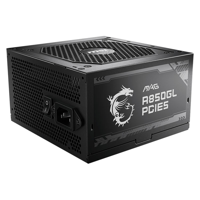 Fuente de alimentación MSI MAG A850GL PCIE5, 850W, 80 PLUS Gold, Formato ATX.